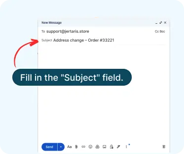 Screenshot showing subject line field