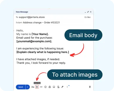 Screenshot showing email body